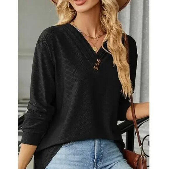 YATHON Women's Tops Dressy Casual Fall Long Sleeve Fashion Ladies Loose Fit - Picture 2 of 5